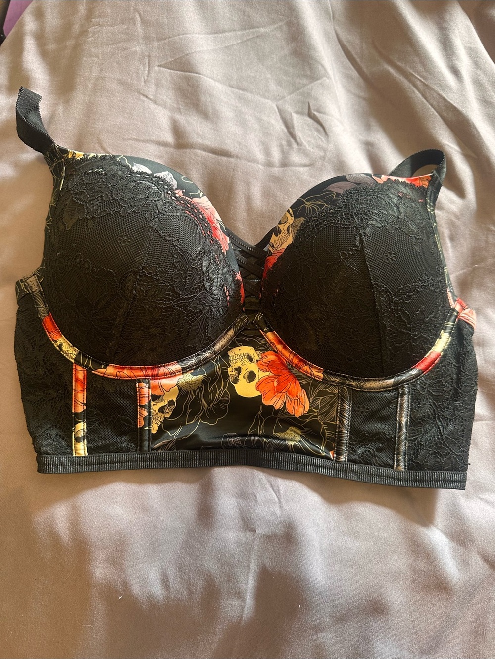 Torrid Curve Floral Lace Longline Push-Up Bra